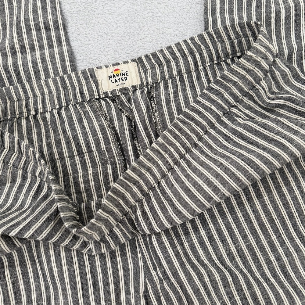 Marine Layer Allison Pant Womens Medium Gray Striped Boho Beach Minimalist 10185 - Picture 3 of 11